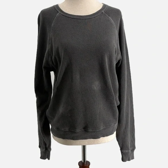 The Great French Terry Sweatshirt in Gray (Washed Black) - Size Small (1) - Picture 1 of 8